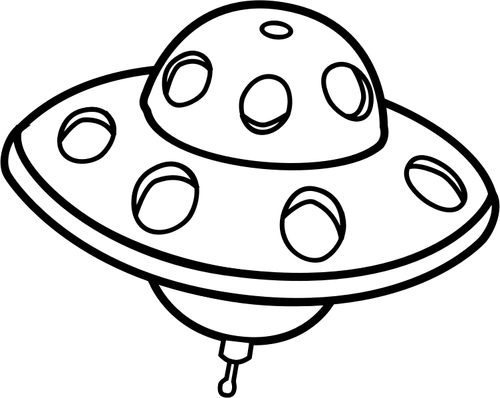 Einfache UFO Linie Kunst Vektor-illustration