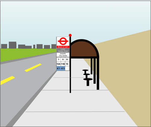Bussin stop-merkki Ison-Britannian vektorikuvassa