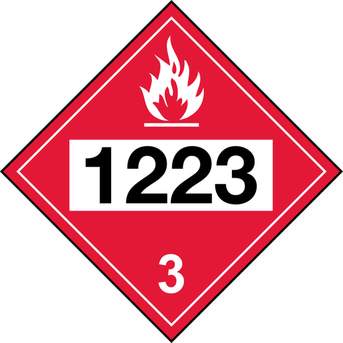 Ilustración de vector de señal roja con código ONU 1223 queroseno