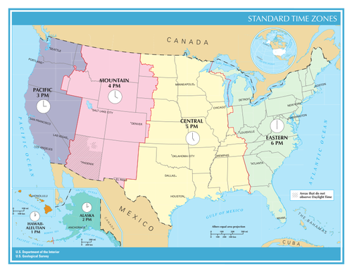 Fusos horários dos Estados Unidos