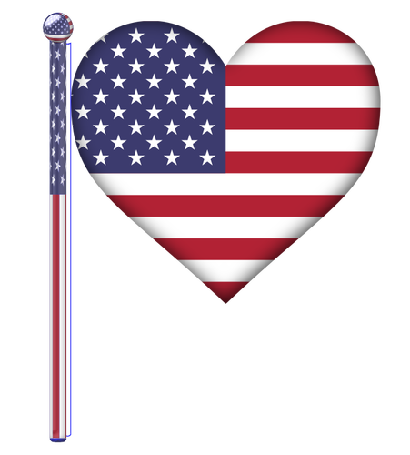 Bandera de corazón USA
