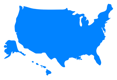 Карта США силуэт векторная графика