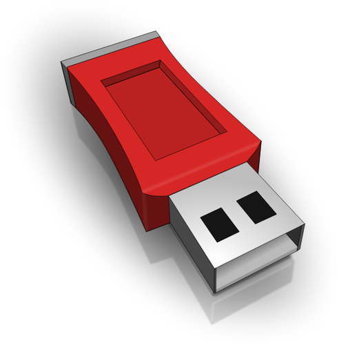 3 D のベクトル描画赤の USB スティック