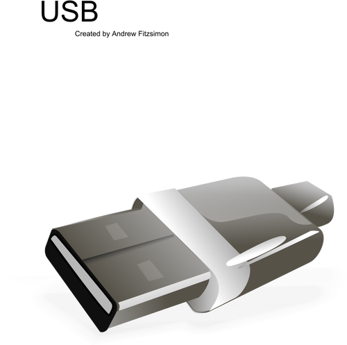 Grayscale USB Branchez image vectorielle