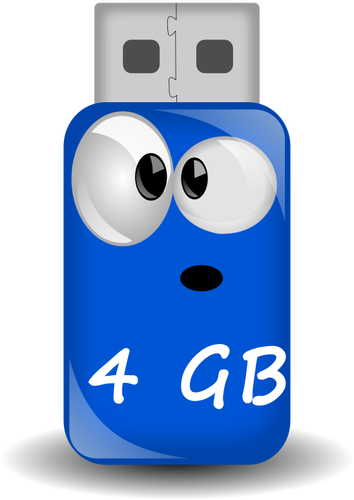 Vektor ClipArt-bilder av komiska USB-minne
