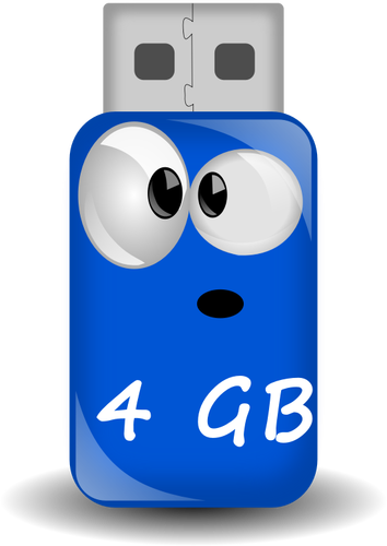 Sarjakuvan USB-tikun vektori clipart-kuva