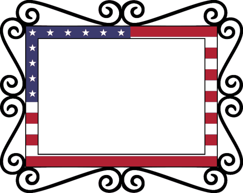 Alte Rahmen mit amerikanischen Flagge