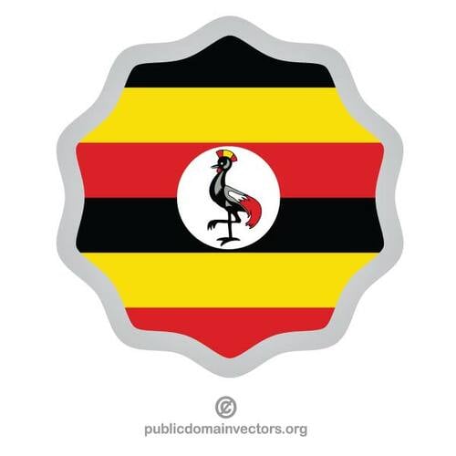 Vlajka Ugandy v kulaté nálepky