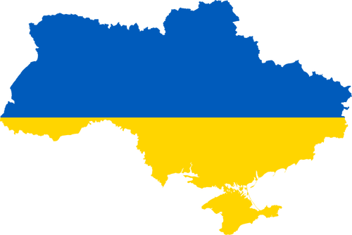 船旗对它与乌克兰地图矢量剪贴画