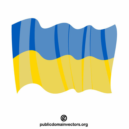 Ukrainas nationella flagga viftar