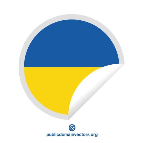 Putaran stiker dengan bendera Ukraina