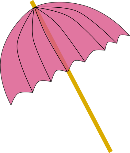 Illustrazione vettoriale di estate ombrello rosa