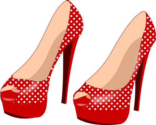 Escarpins rouges avec motif