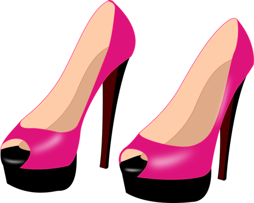 Parlak pembe stilettos