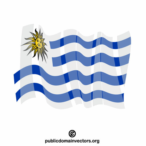 Uruguay vifter med flagg