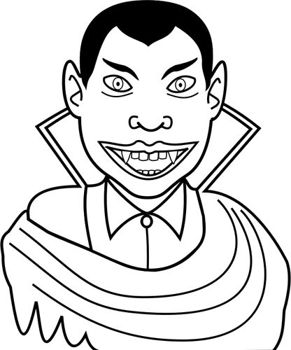 Vector illustraties van glimlachen vampier man