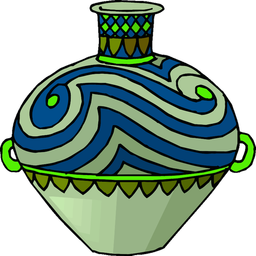 Modré a zelené pot