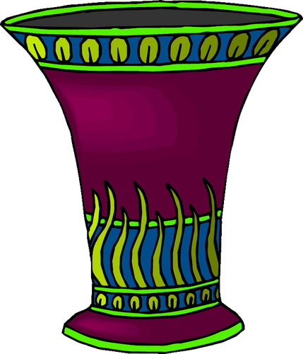 Purple and green vase