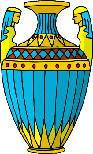 Mavi ve sarı vazo