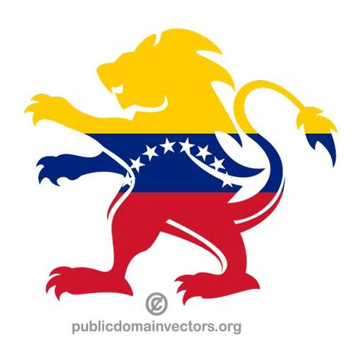 דגל ונצואלה בתוך הצורה אריה