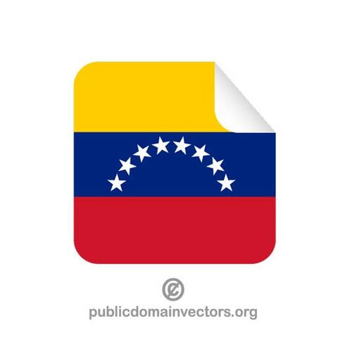 Persegi stiker dengan bendera Venezuela