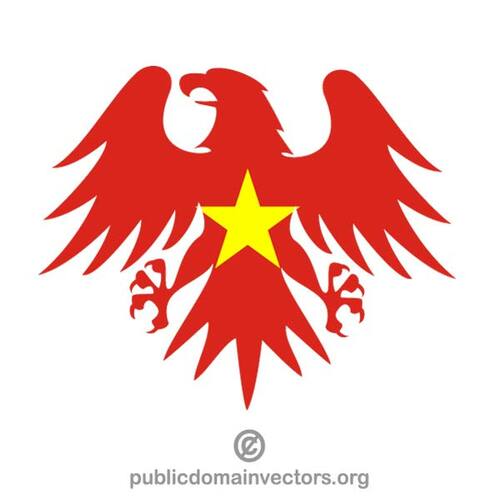 Águila heráldica con la bandera de Vietnam