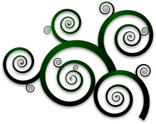 Vågig spiralmönster med skugga vektorbild