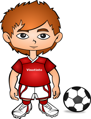 Vektor ilustrasi kartun pemain sepak bola