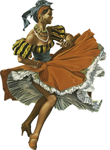 Vintage mujer baile Caribe