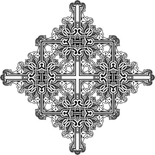 Vintage rám symetrický kříž obraz