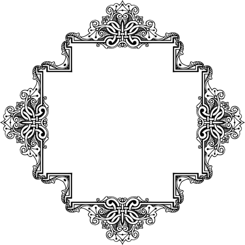 Винтажные симметричный рамка-орнамент