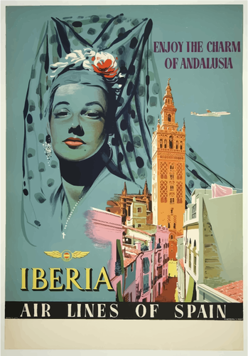 Andalusien PR resor affisch vektor illustration