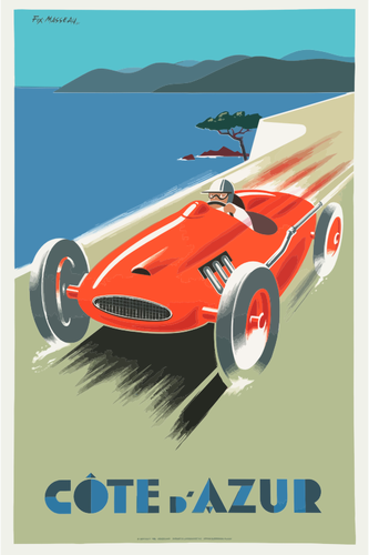 Poster di viaggio vintage immagine vettoriale Cote d