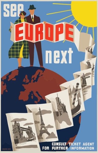 Grafiki Europejskiej Vintage Podróże plakat