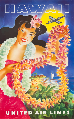 Poster di turismo hawaiano