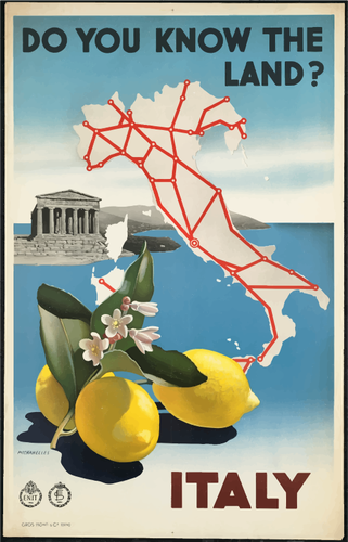 Vectorafbeeldingen van Italiaanse vintage reizen poster