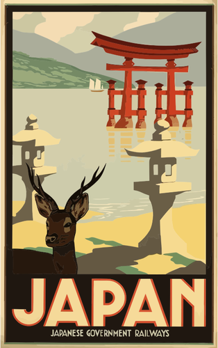 Tavel vintage poster do Japão