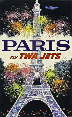 Рекламный плакат французского ретро путешествия