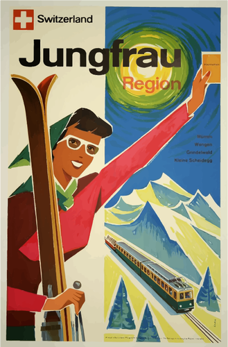 Swiss vintage travel poster