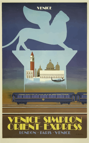 Illustratie van Venetië Orient Express vintage poster