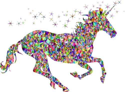 Unicorn în culori cromatice