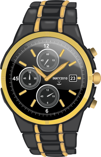 Vector illustration of arm watch with chronograph