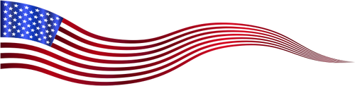 Banner de bandeira americana ondulado