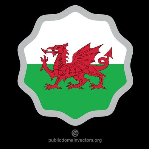 Bendera Wales di stiker