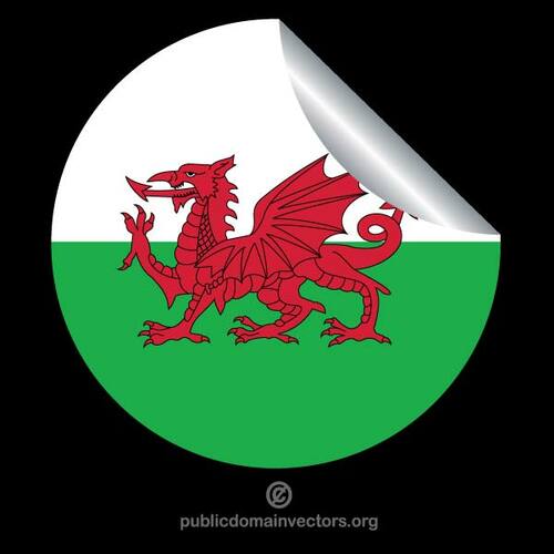 Walesiska-flaggan i en peeling dekalen