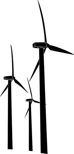 Sylwetka turbin wiatrowych