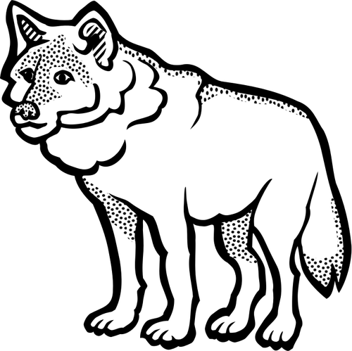 Illustrazione di contorno spesso lupo