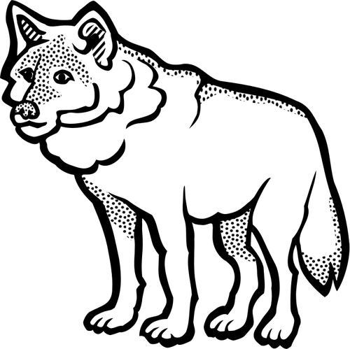 Thick outline wolf illustration