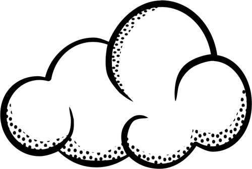 Vektor ClipArt tror line art Cloud