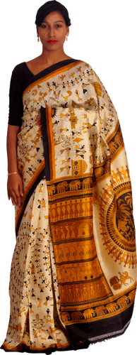 Vrouw in kleurrijke sari